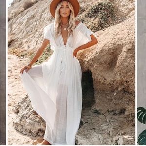 VICI white maxi dress NWOT